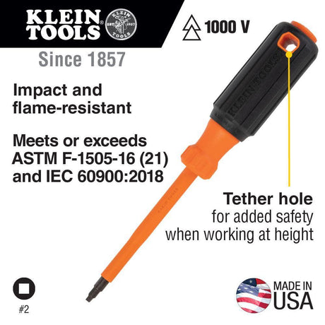 4inch Insulated Screwdriver #1 Square 6884INS