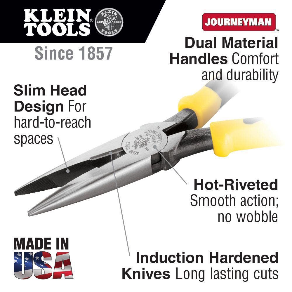 6-3/4 In. Journeyman Side Cutting Long Nose Pliers J2036