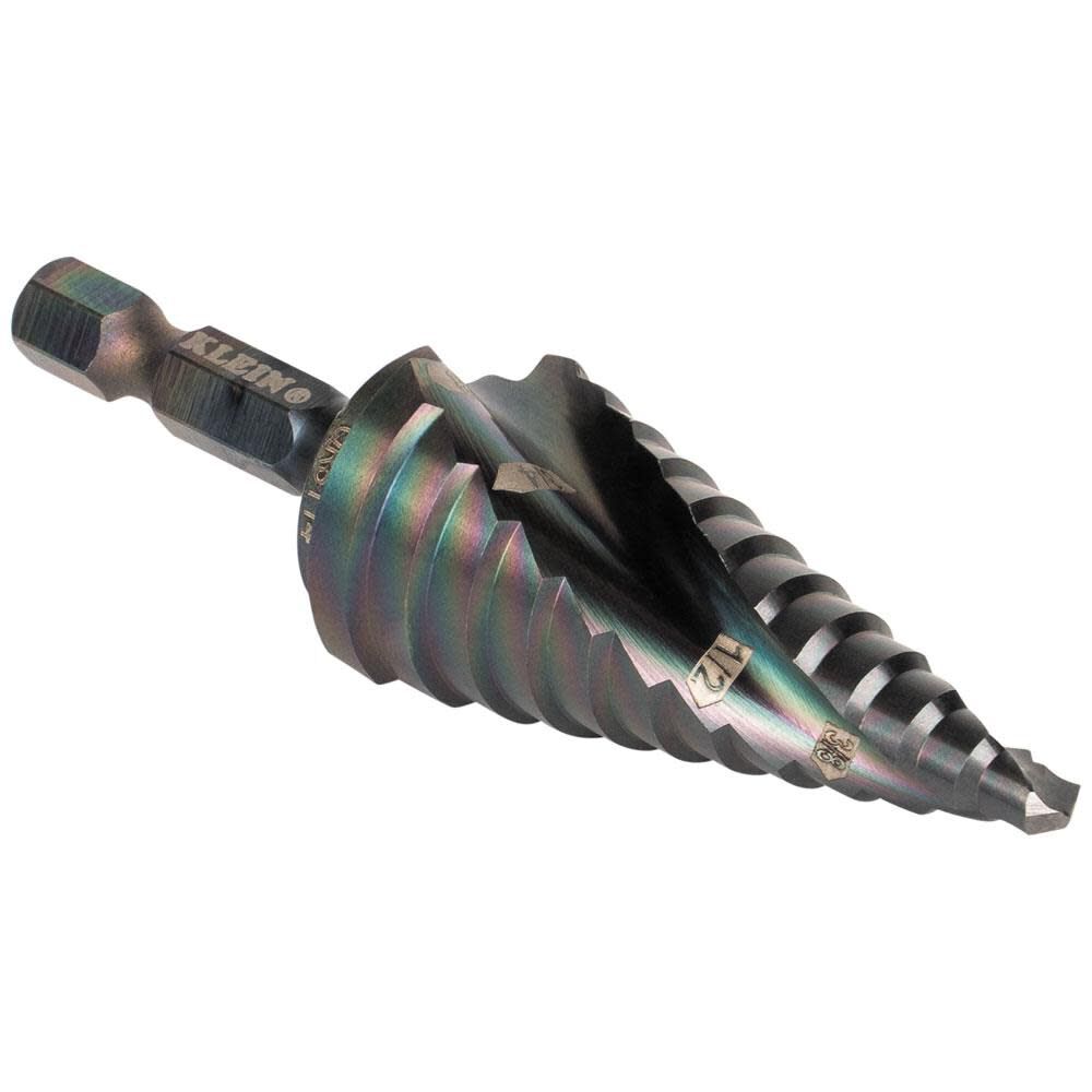 7/8in to 1-1/8in Quick Release Sprial Flute Step Drill Bit QRST14