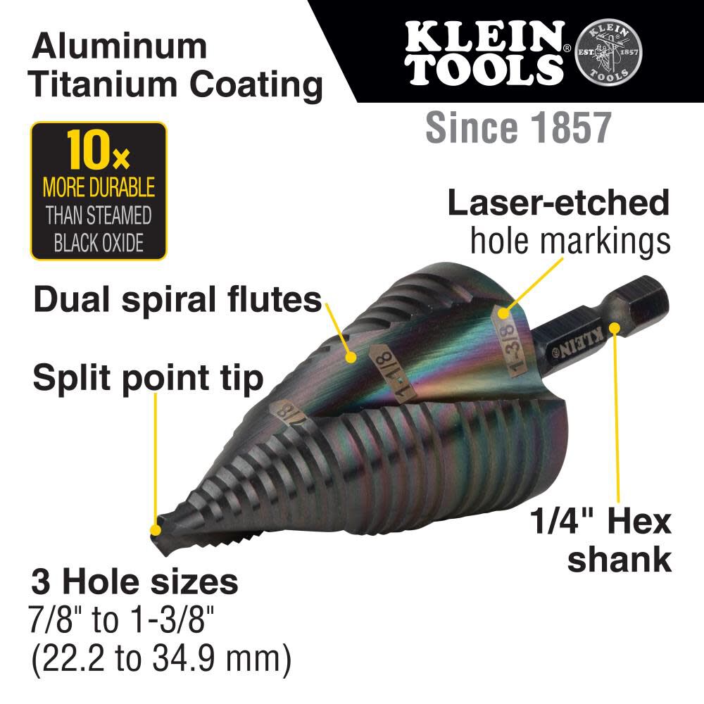 1/4-in 3-Step Drill Bit (7/8-in to 1-3/8-in) QRST15