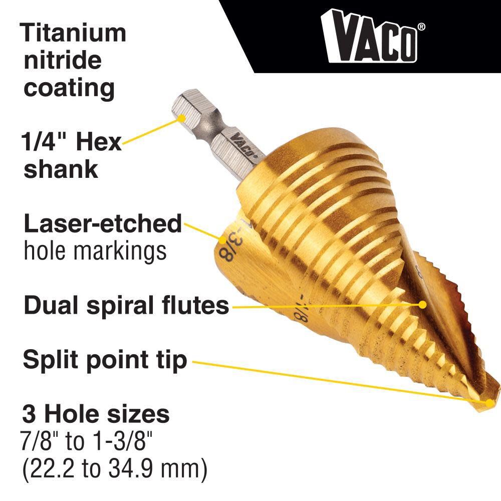 7/8in to 1 3/8in Step Drill Bit VACO 25960