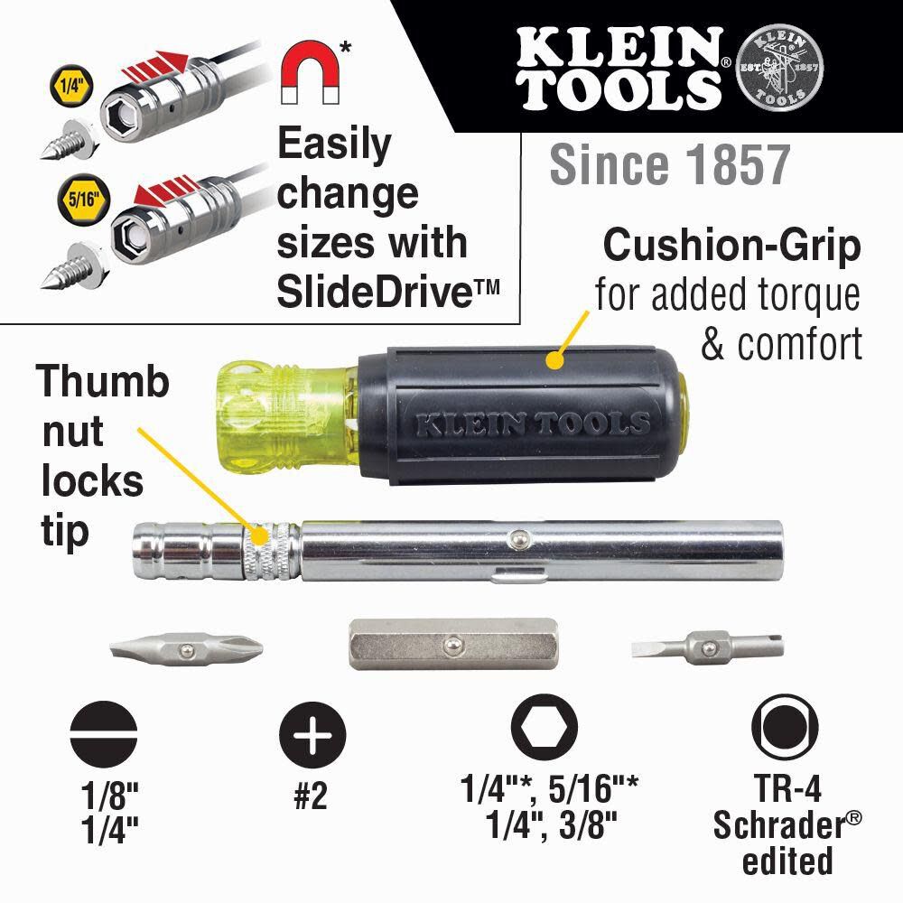 8-Piece Bi-material Handle Magnetic Multi-bit Multi Tool Screwdriver 32596