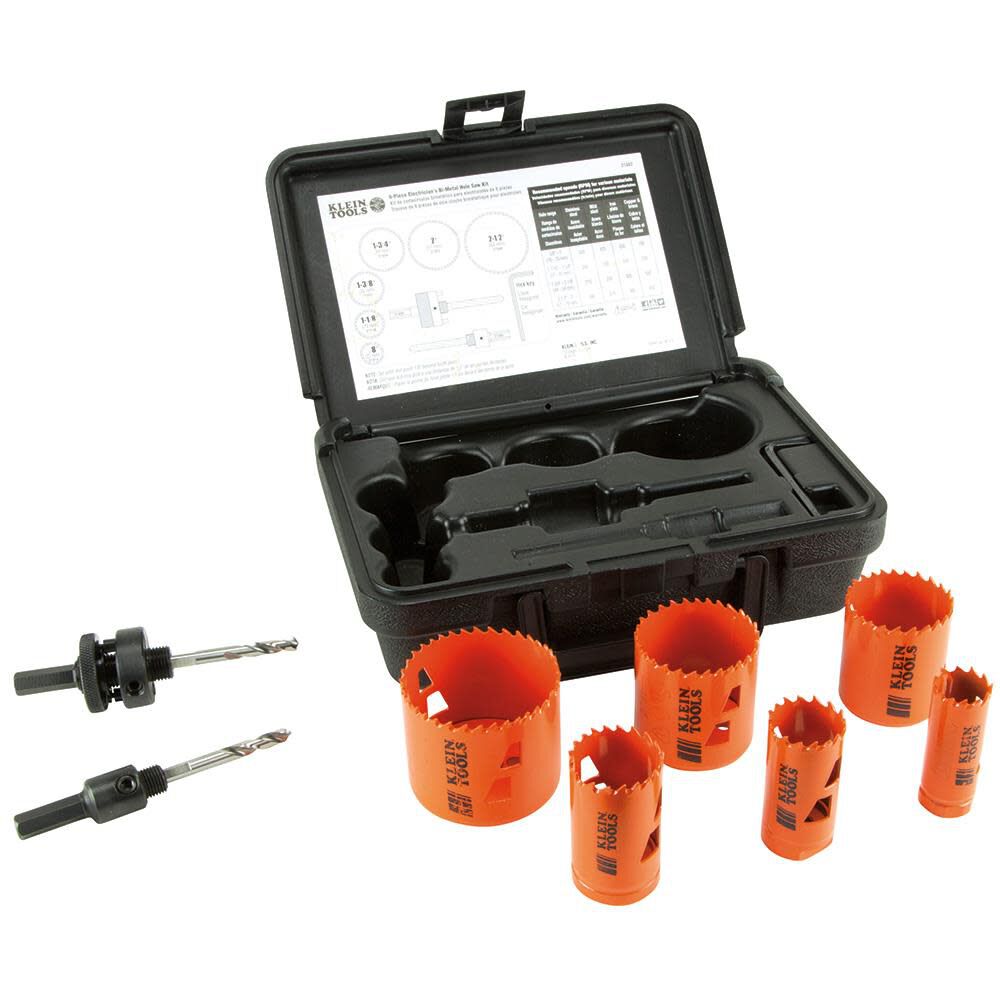 Bi-metal Arbored Hole Saw Kit Set (8-Piece) with Hard Case 31902