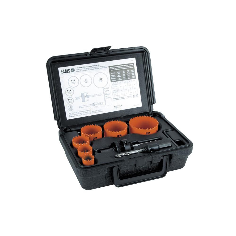 Bi-metal Arbored Hole Saw Kit Set (8-Piece) with Hard Case 31902