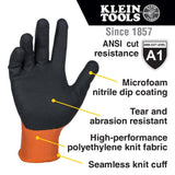 A1 Cut Knit Dipped Gloves, Large, 2pk 60581