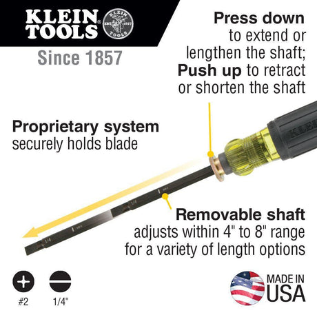 Adjustable Screwdriver #2 Phillips & 1/4inch Slotted 32751