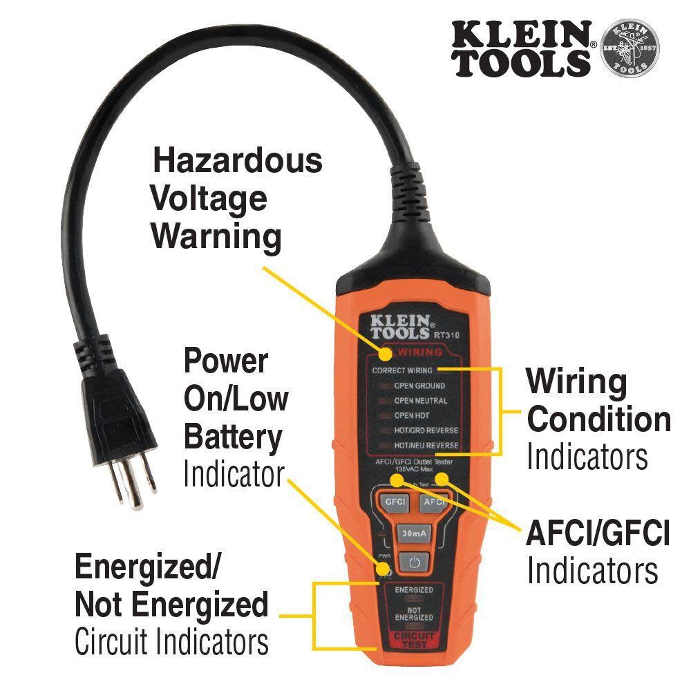 AFCI /GFCI Outlet Tester RT310