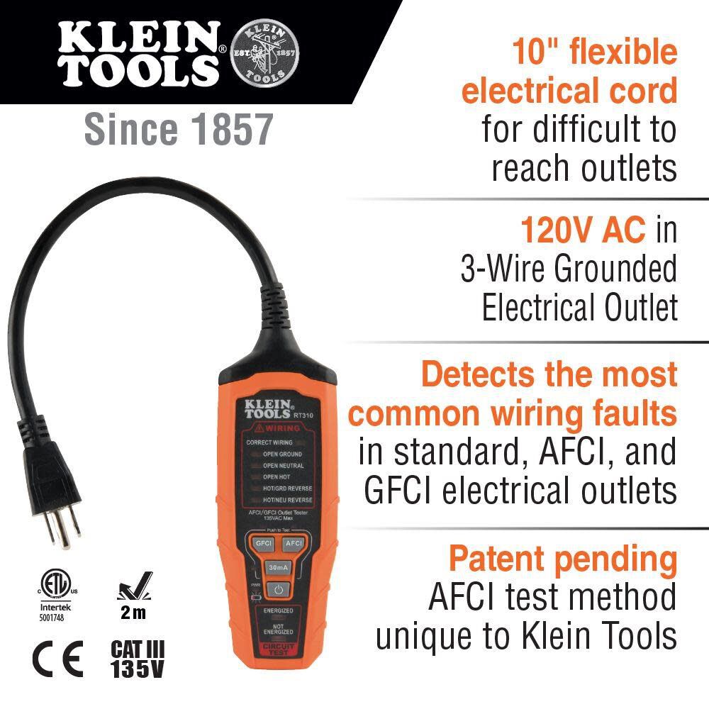 AFCI /GFCI Outlet Tester RT310