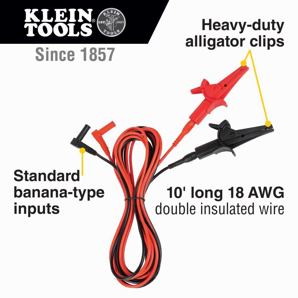 Alligator Clip Test Leads 10 Foot 69367