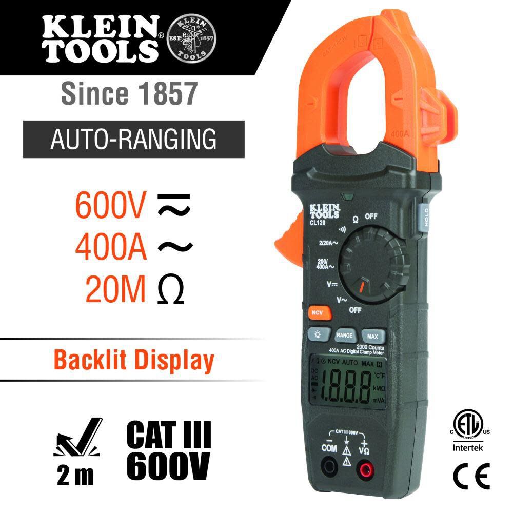 Auto-Ranging Digital Clamp Meter AC CL120