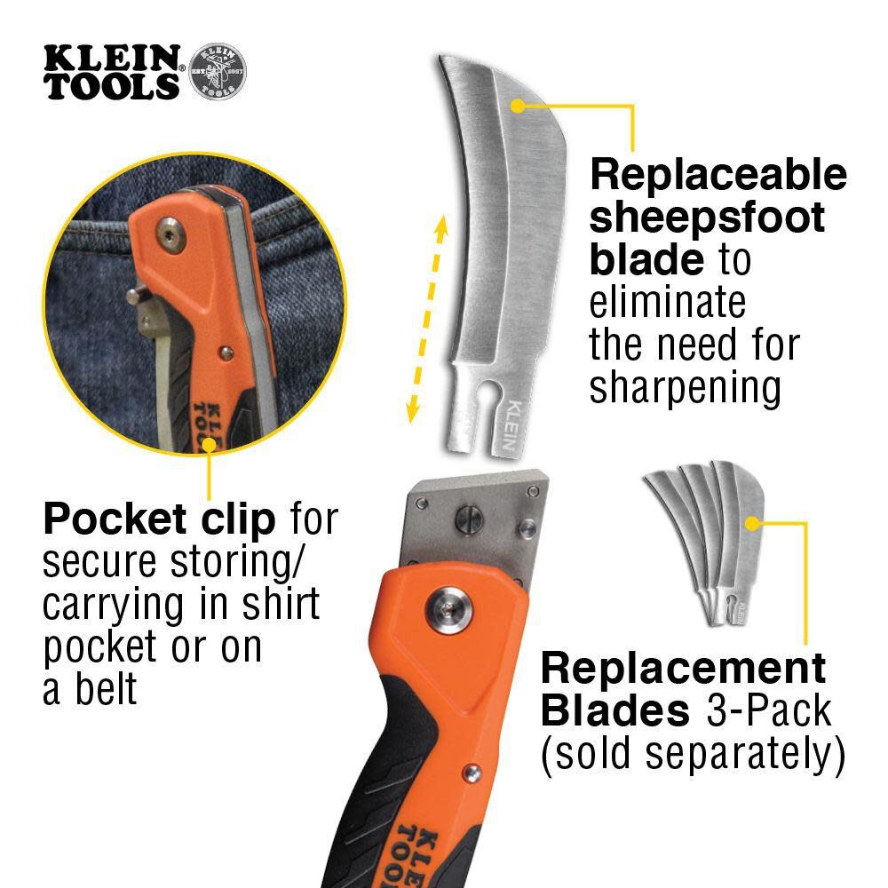 Cable Skinning w/Replaceable Blade 3/4-in 1-Blade Folding Utility Knife 44218