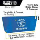 Canvas Tool Bag with Zipper Blue 5539LBLU