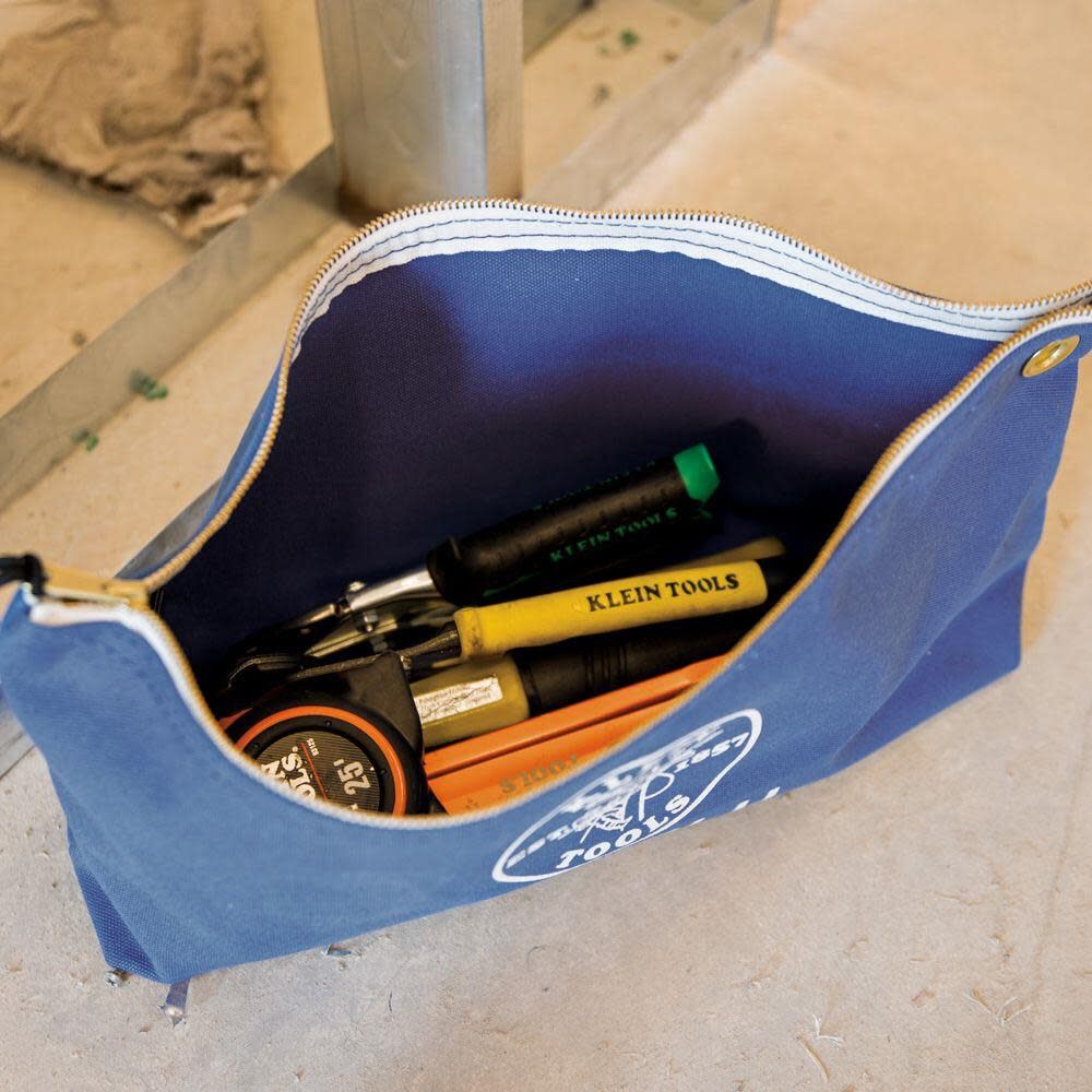 Canvas Tool Bag with Zipper Blue 5539LBLU