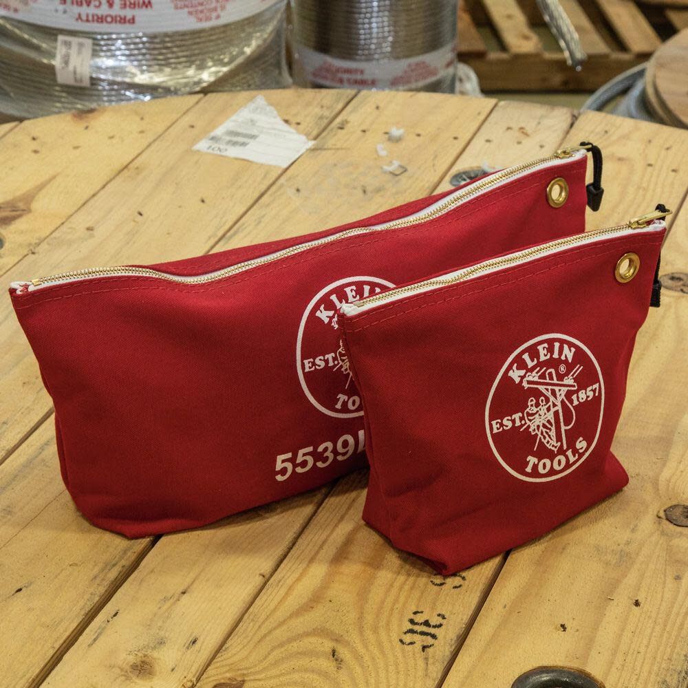 Canvas Tool Bag with Zipper Red 5539LRED