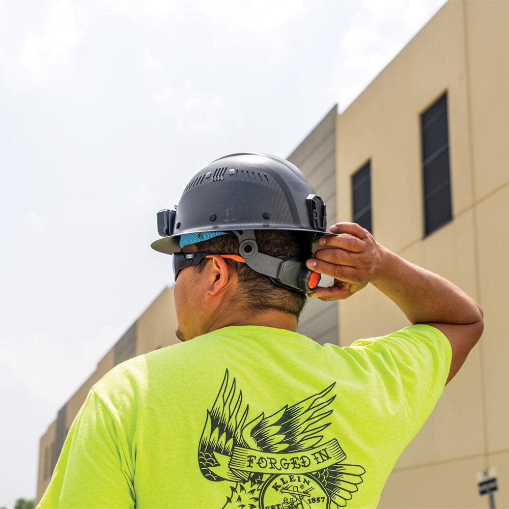 Carbon Fiber Full Brim Hard Hat with Headlamp 60514