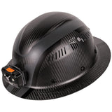 Carbon Fiber Full Brim Hard Hat with Headlamp 60514