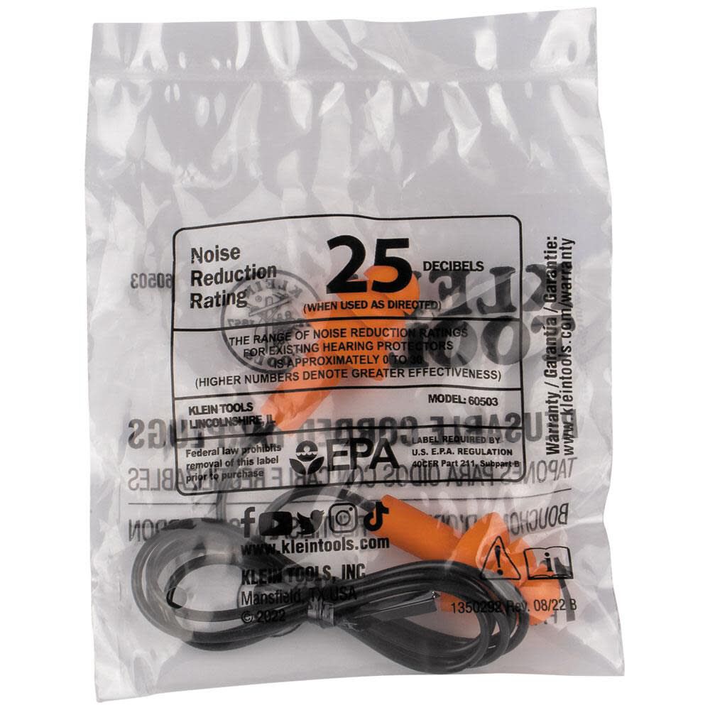 Corded Earplugs 50 Pairs 6050350