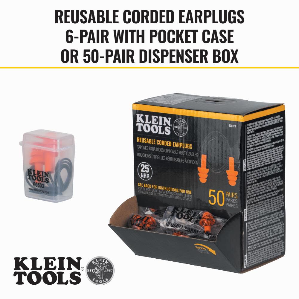 Corded Earplugs 6 Pairs 605036