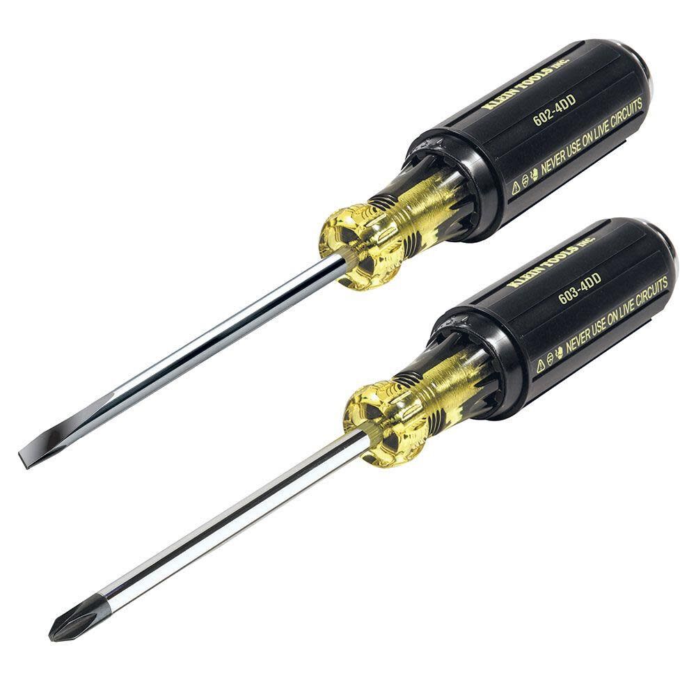 2-Piece Bi-material Handle Slotted/Phillips Screwdriver Set 32008