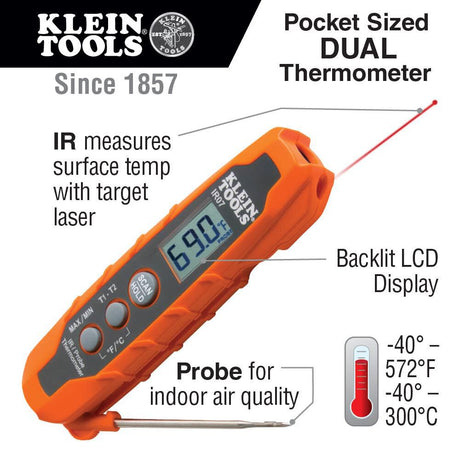 Tools Dual IR/Probe Digital Thermometer IR07