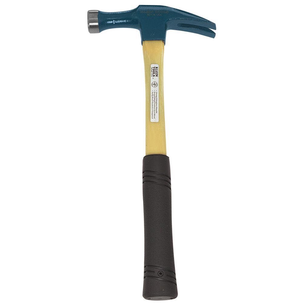 Straight-Claw 18-oz Rounded Face Steel Head Fiberglass Electrician's Specialty Hammer 80718