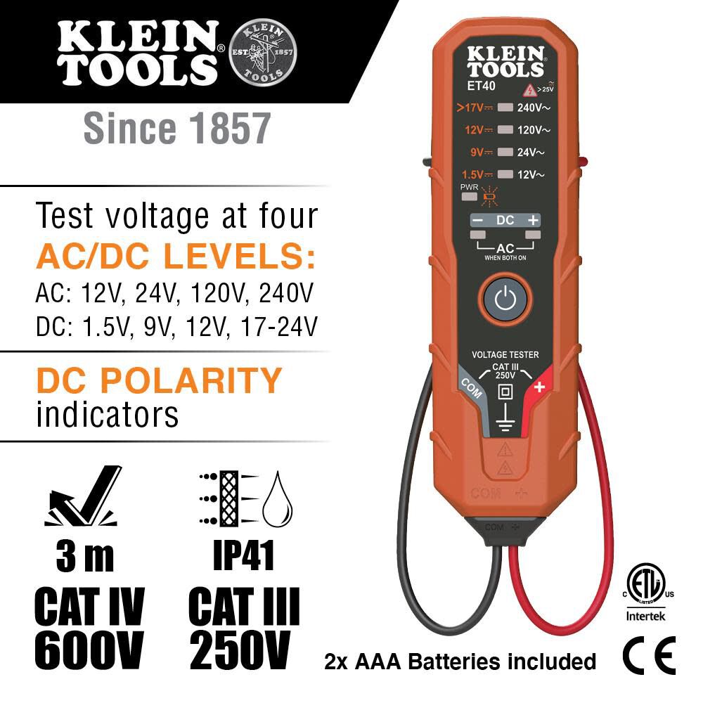 Electronic AC/DC Voltage Tester ET40