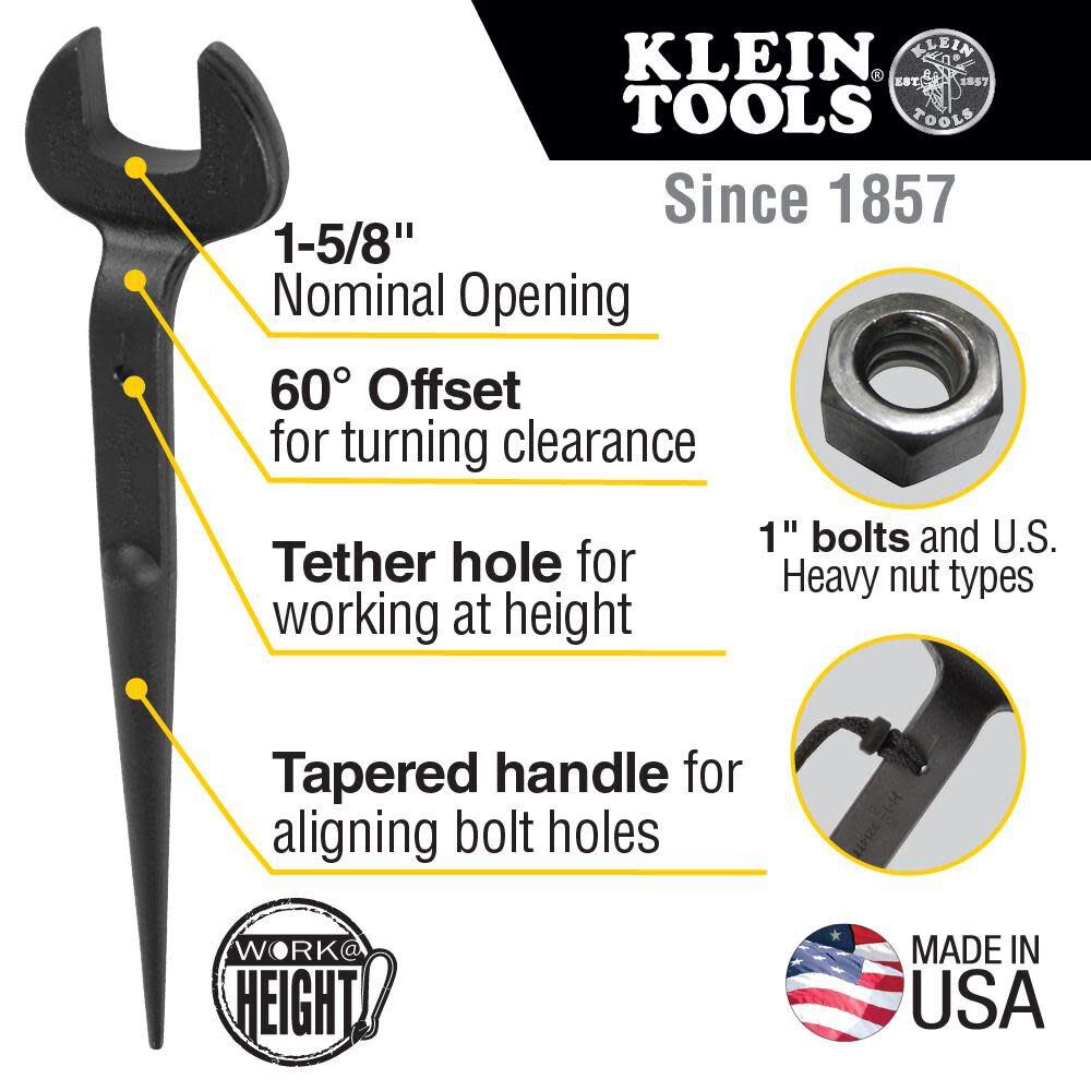 Erection Wrench w/Hole 1-5/8in USH 3214TT