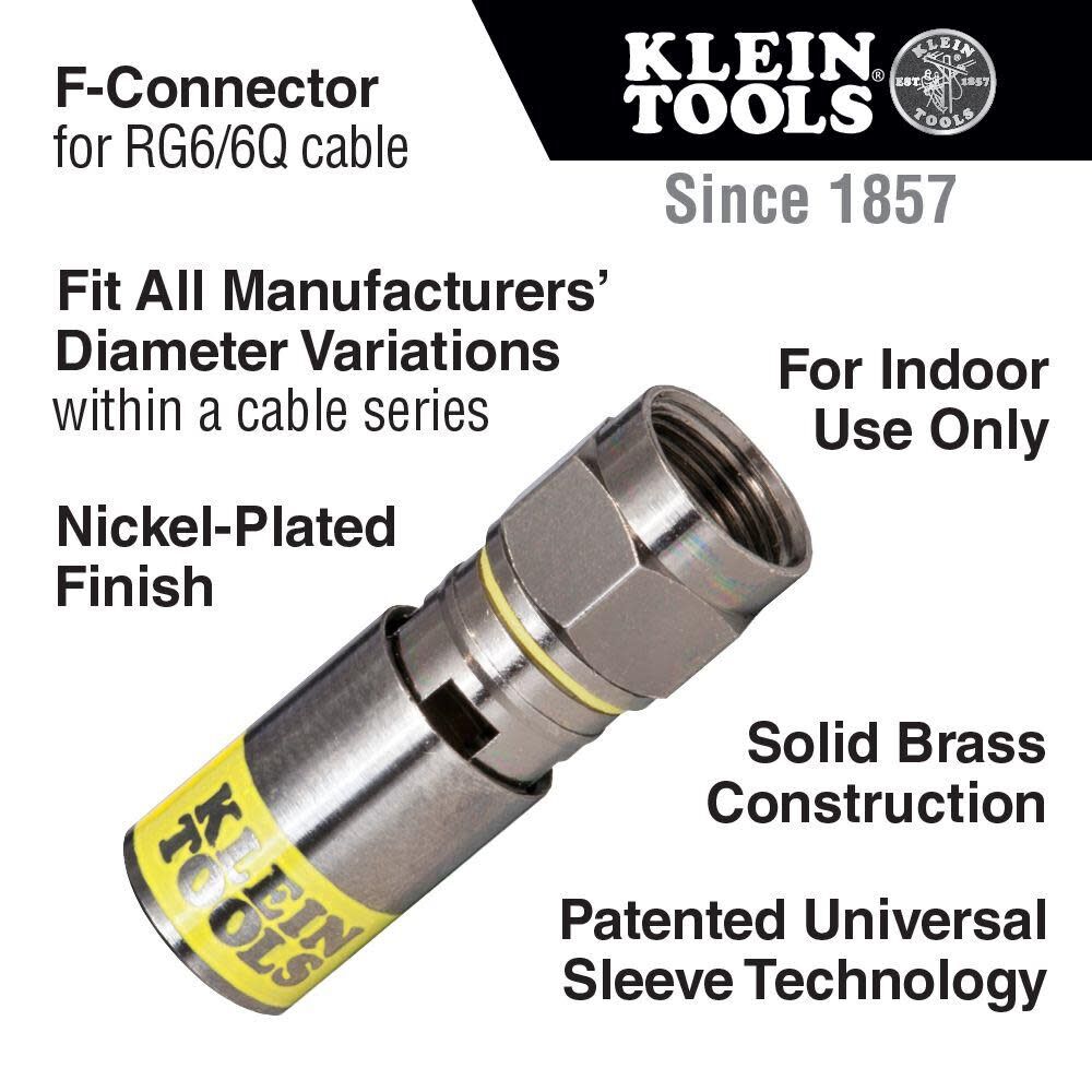 F Compression Connector RG6/6Q Pk10 VDV812606