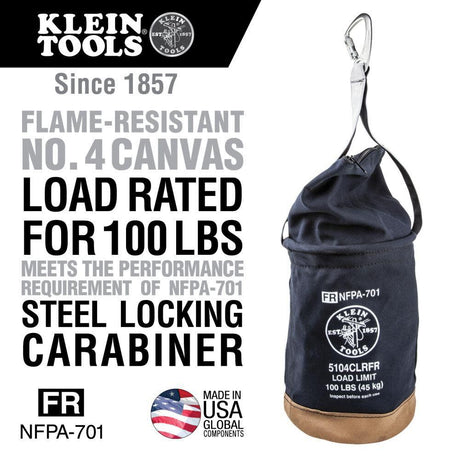 Flame-Resistant Canvas Bucket w/Top 5104CLRFR