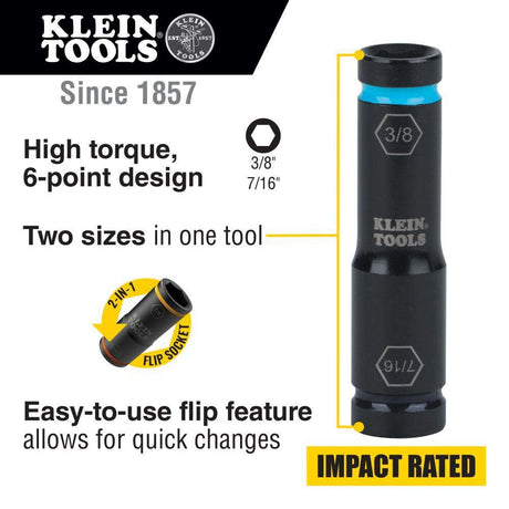 Flip Impact Socket 7/16in X 3/8in 66077