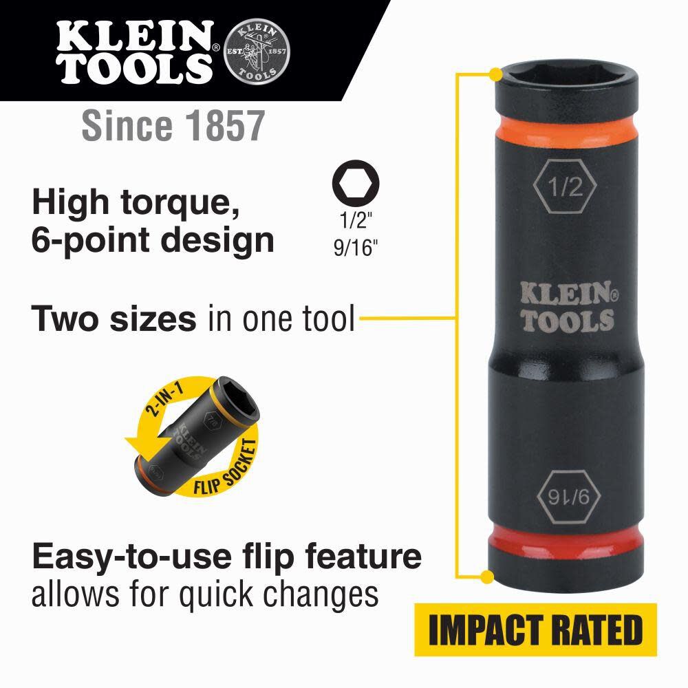 Flip Impact Socket 9/16in X 1/2in 66076