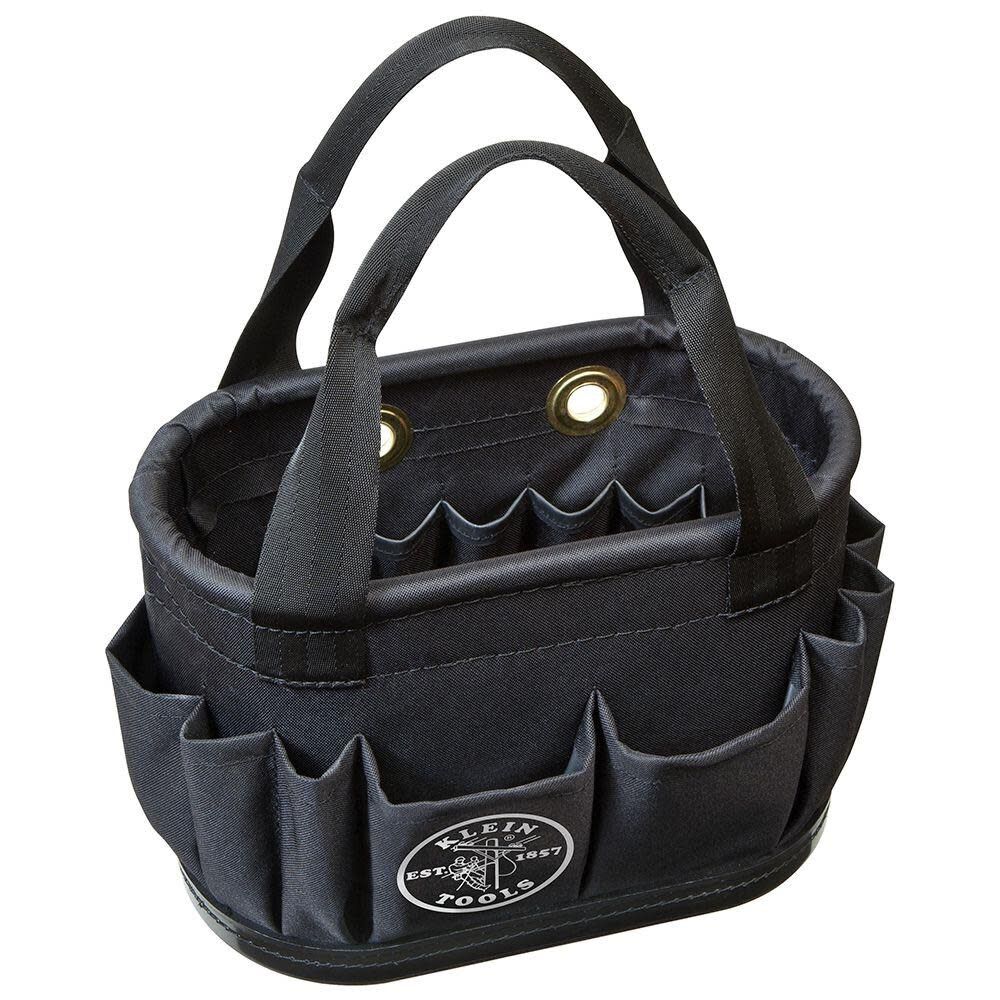 Hard-Body Bucket, 29-Pocket Aerial Bucket, Black Polyester 14-in Electrician's Tote 5144BHB14OS