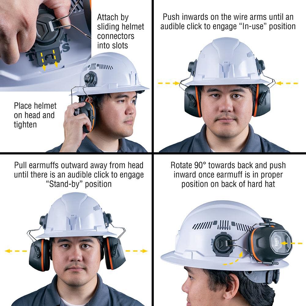 Hard Hat Earmuffs Full Brim Style 60502