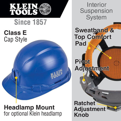 Hard Hat Non-vented Cap Style Blue 60248