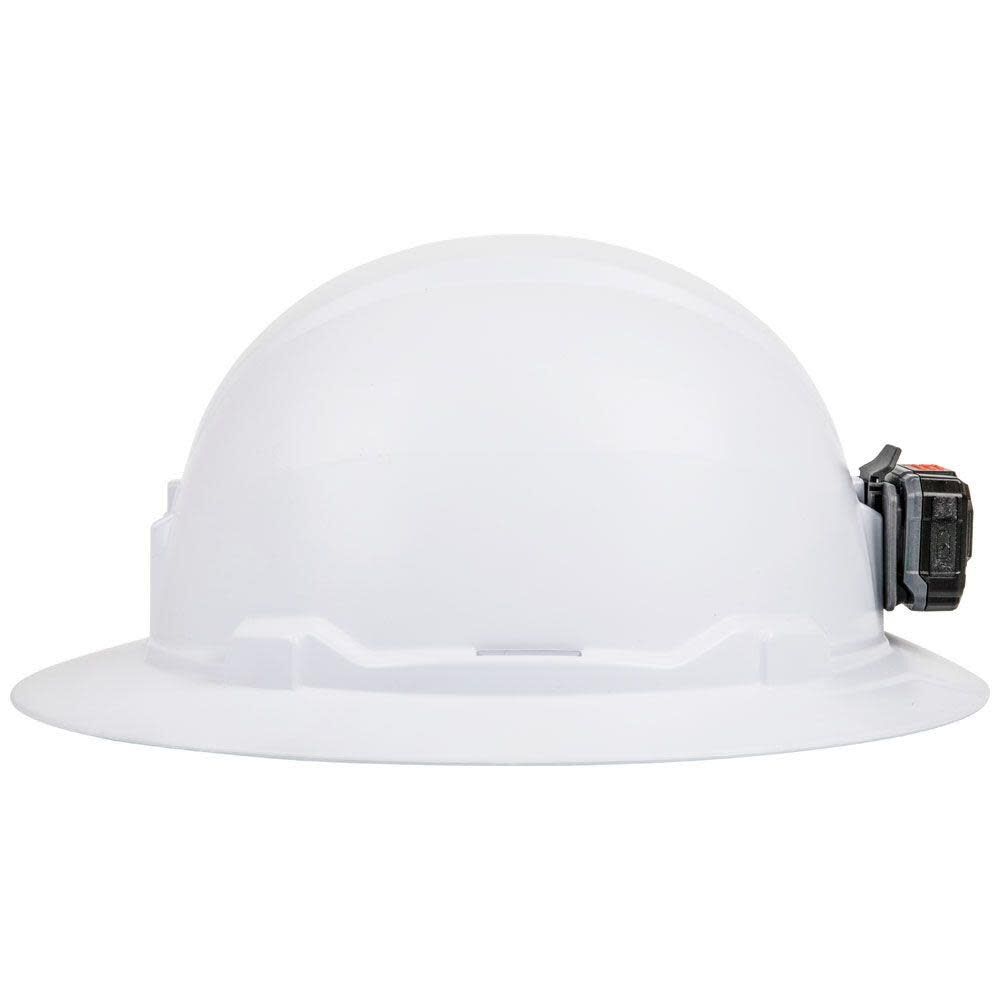 Hard Hat Non-vented Full Brim with Rechargeable Headlamp White 60406RL