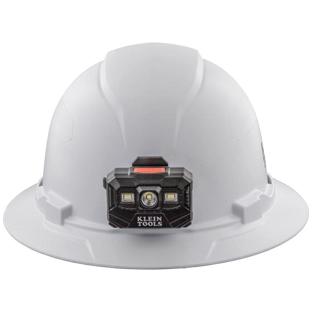 Hard Hat Non-vented Full Brim with Rechargeable Headlamp White 60406RL