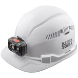 Hard Hat Vented Cap Style with Rechargeable Headlamp White 60113RL