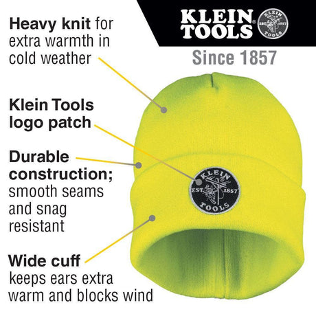 Tools Heavy Knit Hat High Visibility Yellow 60568