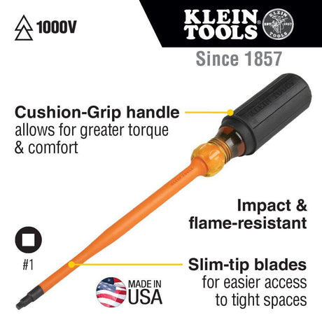 Insulated Screwdriver #1 SQ 4inch 6984INS