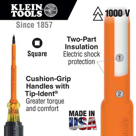 Insulated Screwdriver #1 Square 4inch L 6614INS