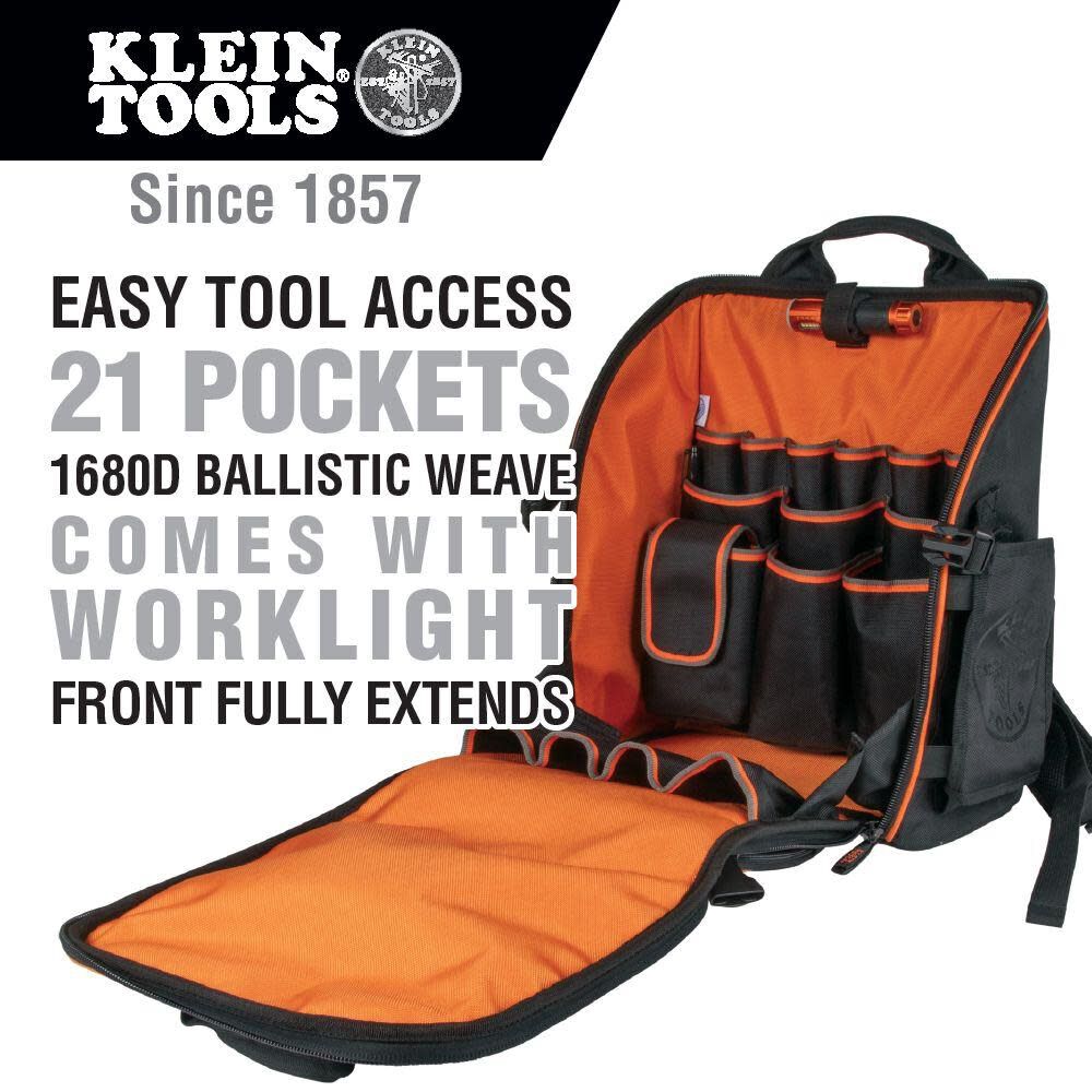 Tradesman Pro(TM) Tool Station Backpack Black Ballistic Nylon 14.5-in Zippered Backpack 55655