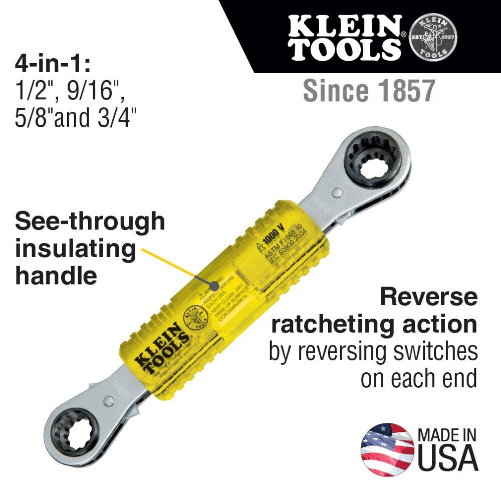 Lineman's Insulated 4-in-1 Box Wrench KT223X4INS