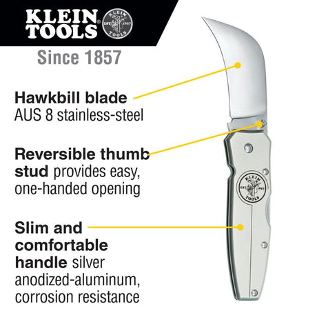 Lockback Knife 2-5/8in Alum Handle 44006