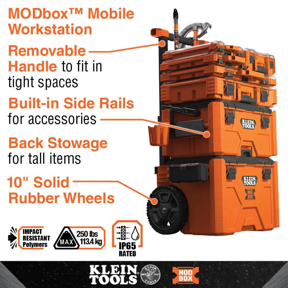 MODbox Short Component Box, Full Width 12-in W x 1.4-in H x 20.8-in D Orange Plastic Tool Box 54807MB