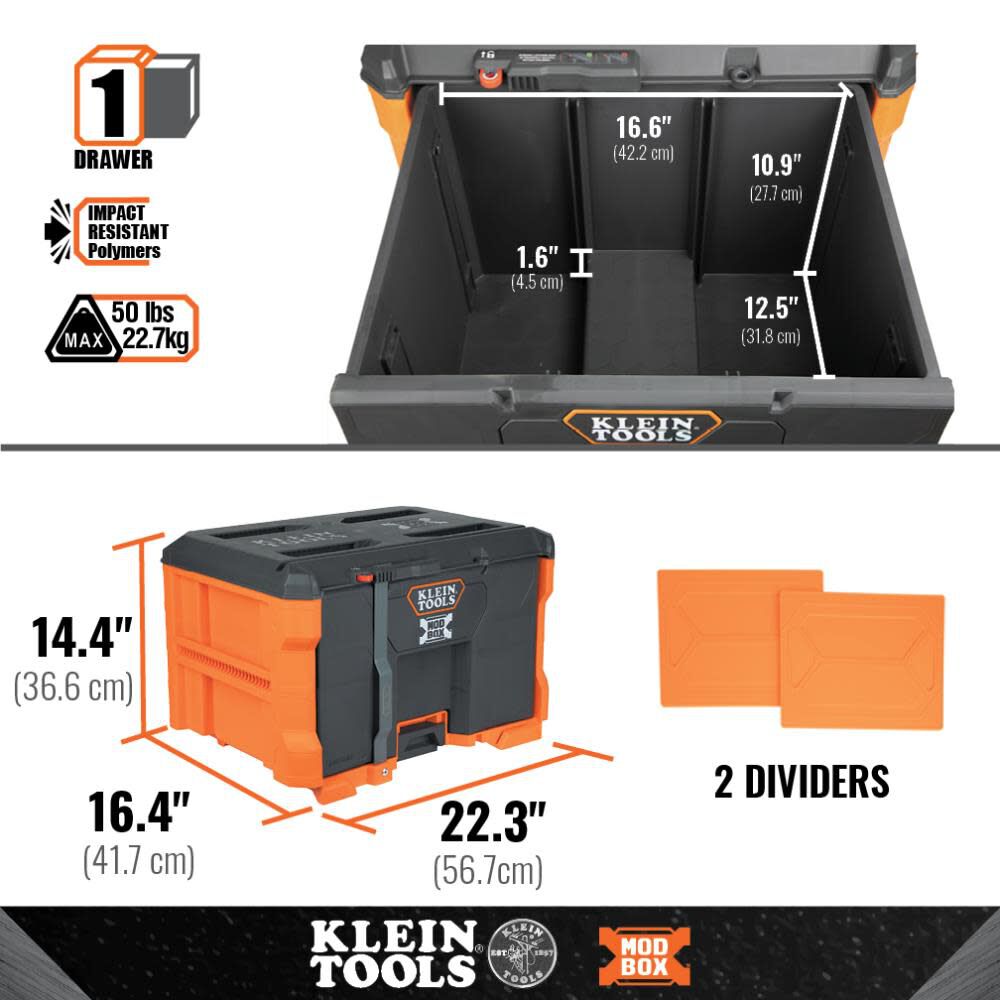 MODbox Single Drawer Toolbox 16.4-in W x 14.4-in H x 22.3-in D 1-Drawer Multiple Colors/Finishes Plastic/Metal Tool Box 54821MB