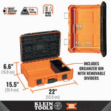 MODbox Small Tool Box 22-in W x 6.6-in H x 15.5-in D Orange Plastic Tool Box 54804MB