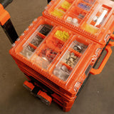 MODbox Tall Component Box, Half Width 12-in W x 3.7-in H x 9.7-in D Orange Plastic Tool Box 54808MB