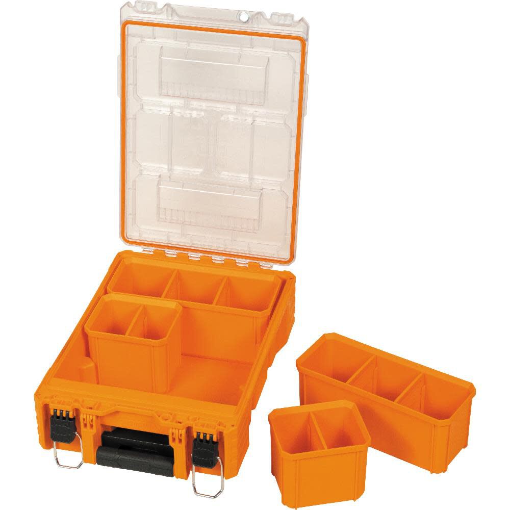 MODbox Tall Component Box, Half Width 12-in W x 3.7-in H x 9.7-in D Orange Plastic Tool Box 54808MB