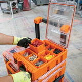 MODbox Tall Component Box, Half Width 12-in W x 3.7-in H x 9.7-in D Orange Plastic Tool Box 54808MB