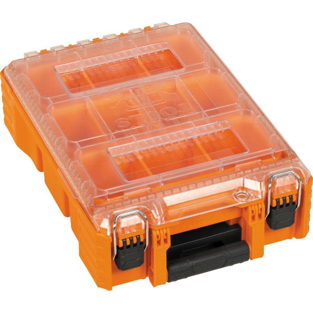 MODbox Tall Component Box, Half Width 12-in W x 3.7-in H x 9.7-in D Orange Plastic Tool Box 54808MB